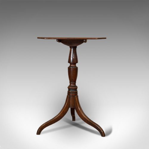 fig 2. Antique Tripod Table, English, Flame Mahogany, Side, Wine, Regency, Circa 1820