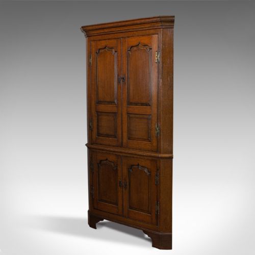 fig 2. Tall, Antique Corner Cabinet, English, Oak, Georgian, Pot Cupboard, Circa 1800
