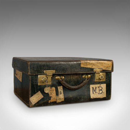 Antique Travel Case, Leather, Salesman's Suitcase, Jw Allen, Strand, Edwardian