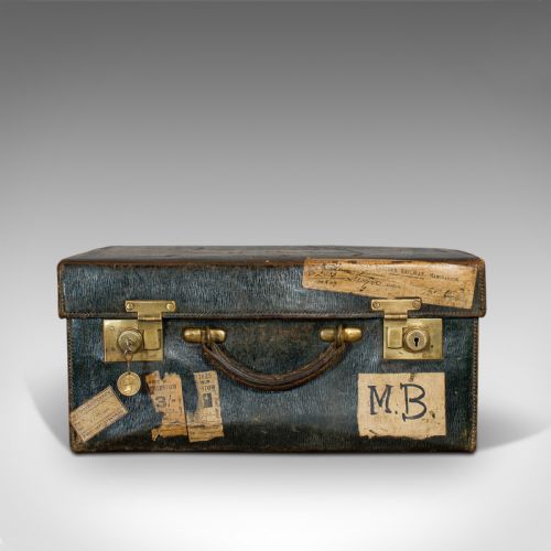 fig 2. Antique Travel Case, Leather, Salesman's Suitcase, JW Allen, Strand, Edwardian