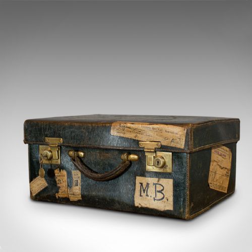 fig 3. Antique Travel Case, Leather, Salesman's Suitcase, JW Allen, Strand, Edwardian