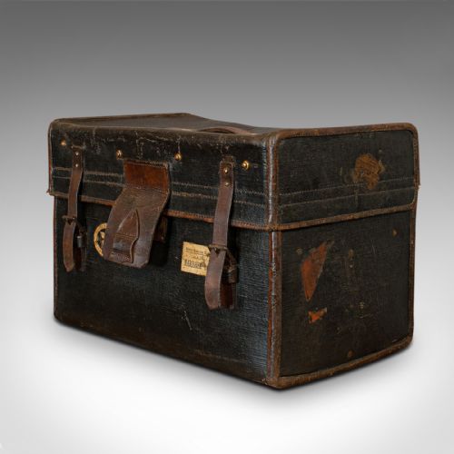 fig 3. Antique Steamer Trunk, Nautical, Maritime Travel Case, ANCSL, Edwardian, C.1910