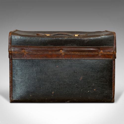fig 5. Antique Steamer Trunk, Nautical, Maritime Travel Case, ANCSL, Edwardian, C.1910
