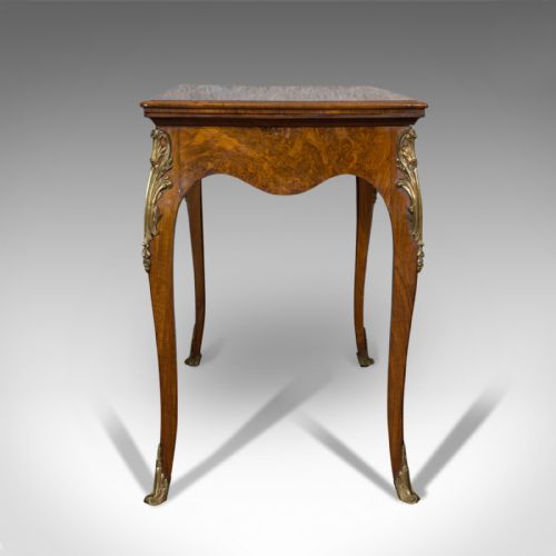 ANTIQUE CARD TABLE FRENCH BURR WALNUT FOLD OVER GAMES VICTORIAN CIRCA 1870 - ADDITIONAL PHOTO 4