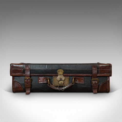 fig 2. Antique Suitcase, English, Leather, Salesman, Banker, Travel Case, Edwardian