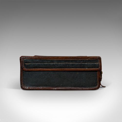 fig 4. Antique Suitcase, English, Leather, Salesman, Banker, Travel Case, Edwardian