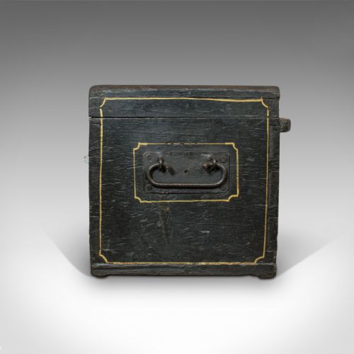 fig 4. Antique Ebonised Carriage Chest, English, Pine, Tool Trunk, Victorian, C.1850