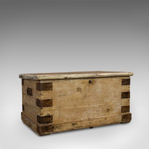 Antique Mail Chest, English, Pine, Carriage, Merchant, Victorian, Circa 1880