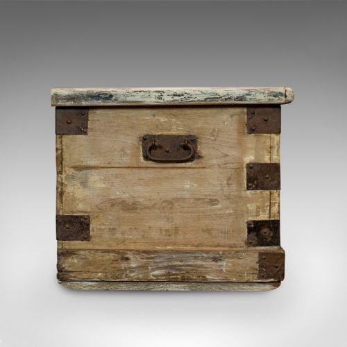 fig 3. Antique Mail Chest, English, Pine, Carriage, Merchant, Victorian, Circa 1880