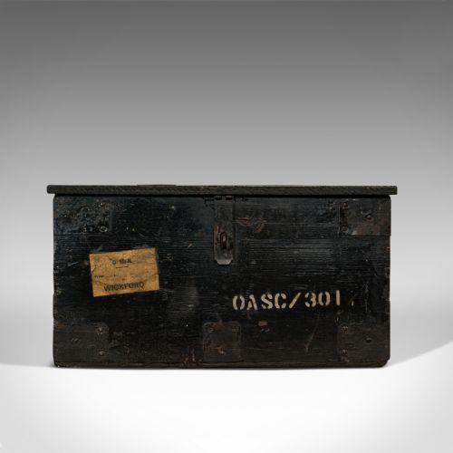 fig 2. Antique Railway Carriage Chest, English, Pine, Mail Trunk, GWR, Edwardian, 1910