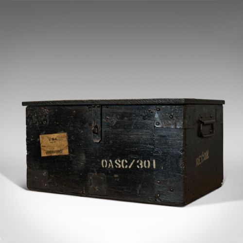 fig 3. Antique Railway Carriage Chest, English, Pine, Mail Trunk, GWR, Edwardian, 1910