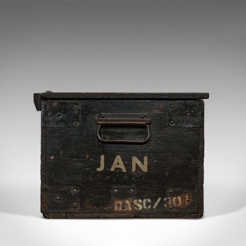 fig 4. Antique Railway Carriage Chest, English, Pine, Mail Trunk, GWR, Edwardian, 1910