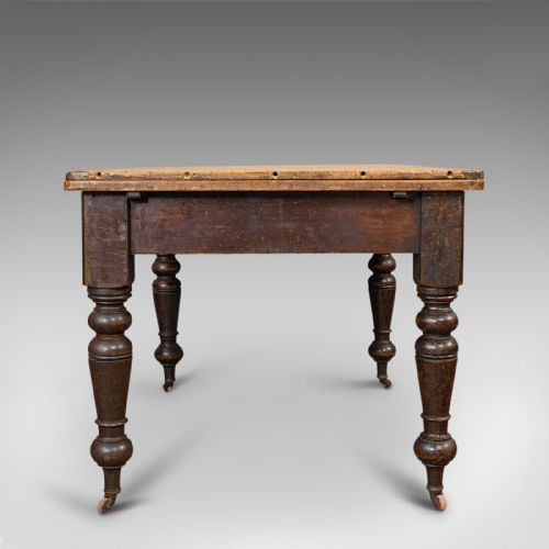 fig 2. Antique Kitchen Table, English, Extending, Scrub Top, Dining, Victorian, C.1870