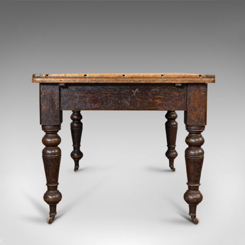 fig 3. Antique Kitchen Table, English, Extending, Scrub Top, Dining, Victorian, C.1870