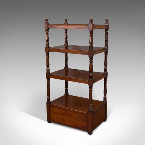 fig 1. Antique Whatnot, English, Mahogany, Four Tier, Display Stand, Victorian, C.1850