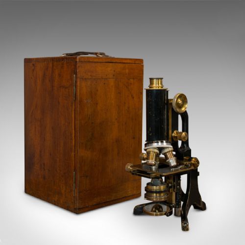 Antique Microscope, English, Brass, Scientific Instrument, Charles Baker, London