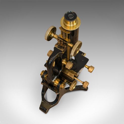 fig 4. Antique Microscope, English, Brass, Scientific Instrument, Charles Baker, London