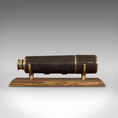 fig 2. Antique Hughes Telescope, English, 5 Draw, Terrestrial, Astronomical, Regency