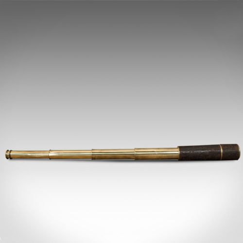fig 3. Antique Hughes Telescope, English, 5 Draw, Terrestrial, Astronomical, Regency