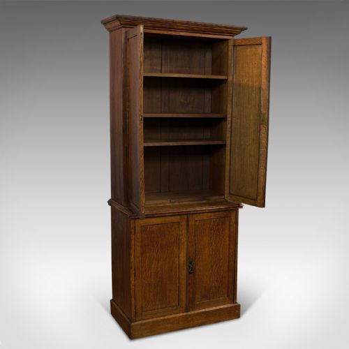 fig 1. Antique Estate Cupboard, English, Oak, Victorian, Circa 1890