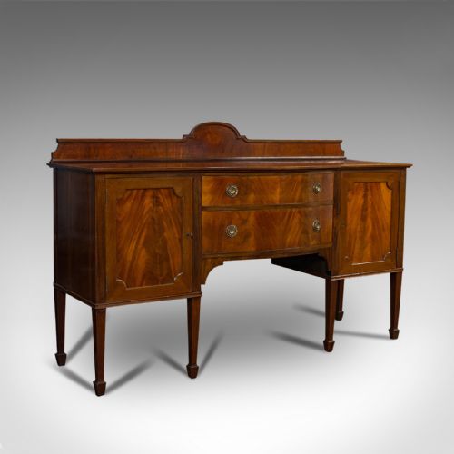 Antique Bow Front Sideboard, English, Mahogany, Victorian