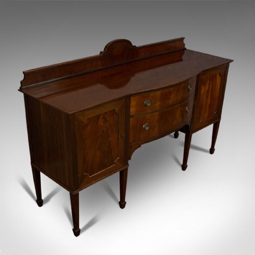 fig 5. Antique Bow Front Sideboard, English, Mahogany, Victorian