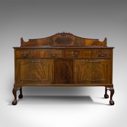 fig 1. Antique Regency Revival Sideboard, English, Flame Mahogany, Victorian, C.1900