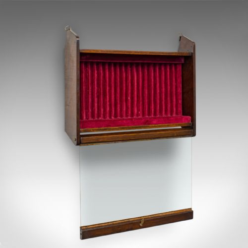 fig 1. Antique Display Cabinet, English, Oak, Humidor, Collectibles Case, Edwardian