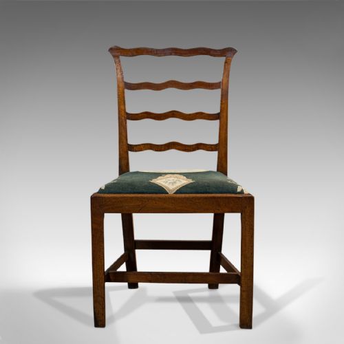 fig 1. Pair Of Antique Ladder Back Chairs, Irish, Mahogany, Side, Georgian, Circa 1780