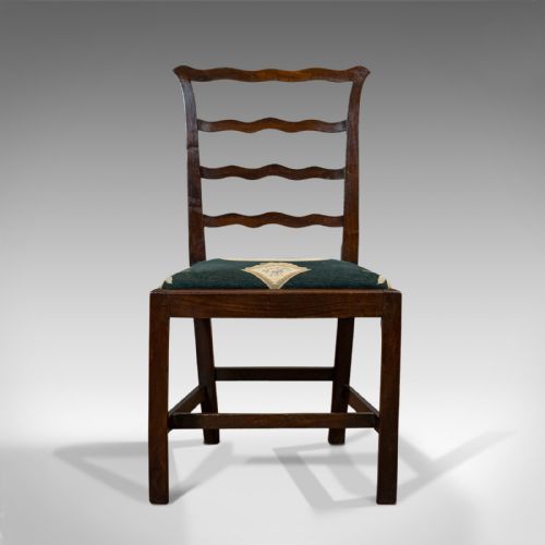 fig 2. Pair Of Antique Ladder Back Chairs, Irish, Mahogany, Side, Georgian, Circa 1780