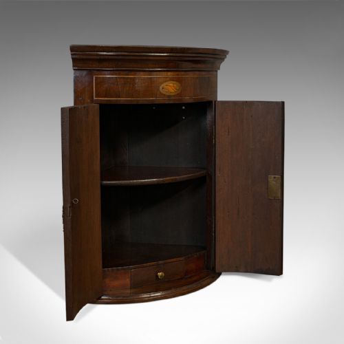 fig 1. Petite Antique Corner Cabinet, English, Mahogany, Georgian Revival, Victorian