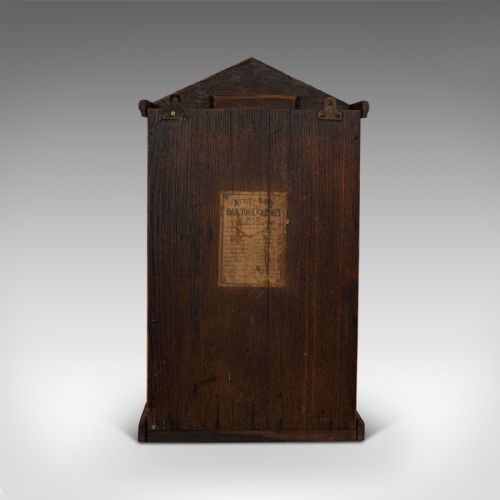 fig 3. Antique Tool Cupboard, Oak, Wall Hanging, Cabinet, Army and Navy, Edwardian