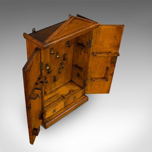 fig 5. Antique Tool Cupboard, Oak, Wall Hanging, Cabinet, Army and Navy, Edwardian