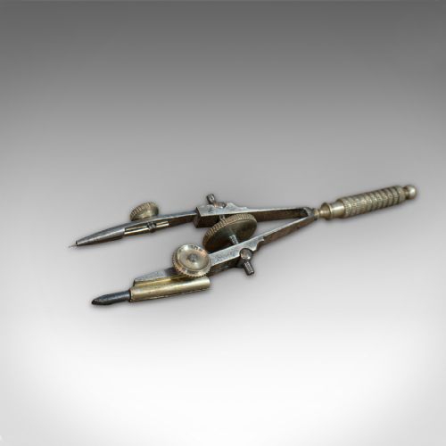 fig 4. Small Antique Draughtsman's Compass Set, Architect's, Technical Drawing, Hicks