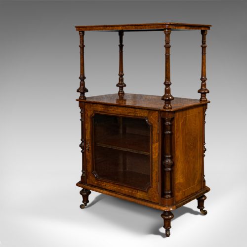 fig 3. Antique Music Cabinet, English, Walnut, Display Cupboard, Whatnot, Victorian