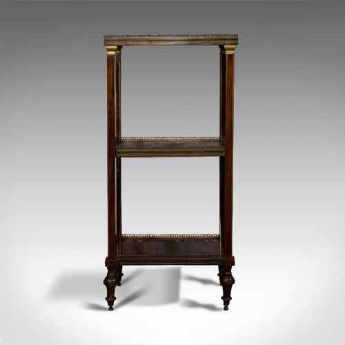 fig 1. Antique Etagere, Italian, Mahogany, Brass, 3 Tier, Whatnot, Victorian, C.1870
