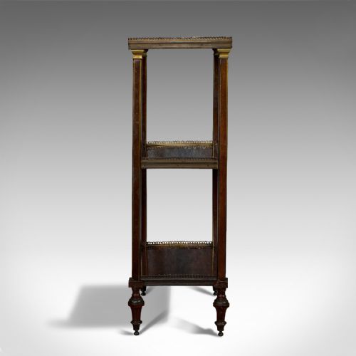 fig 3. Antique Etagere, Italian, Mahogany, Brass, 3 Tier, Whatnot, Victorian, C.1870