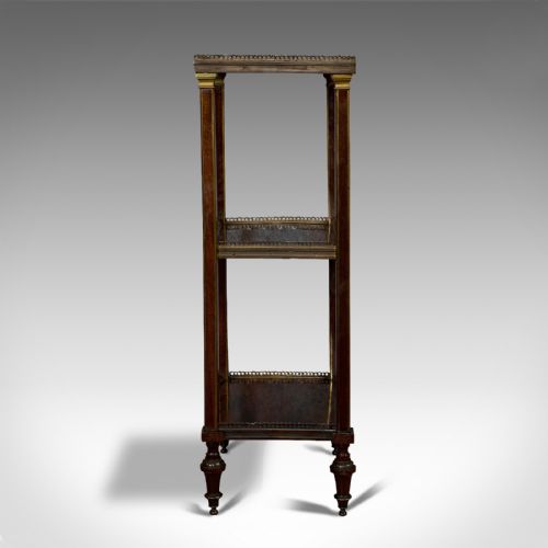 fig 4. Antique Etagere, Italian, Mahogany, Brass, 3 Tier, Whatnot, Victorian, C.1870