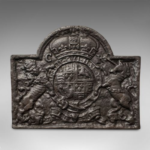 fig 1. Large Antique Fire Back, English, Cast Iron, Fireplace, Fireside, Victorian