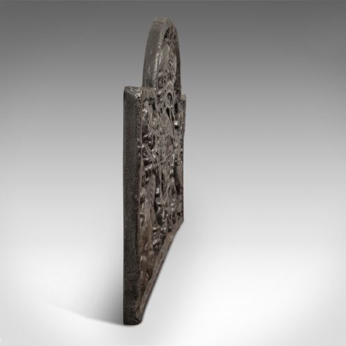 fig 3. Large Antique Fire Back, English, Cast Iron, Fireplace, Fireside, Victorian