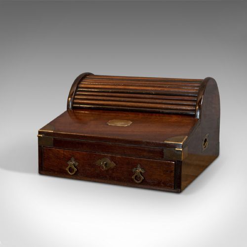 fig 3. Antique Campaign Writing Slope, Ship's Captain, Correspondence, Desk, Victorian