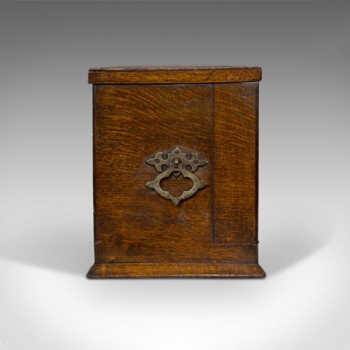 fig 2. Antique Writing Slope, English, Oak, Travelling Correspondence Box, Edwardian