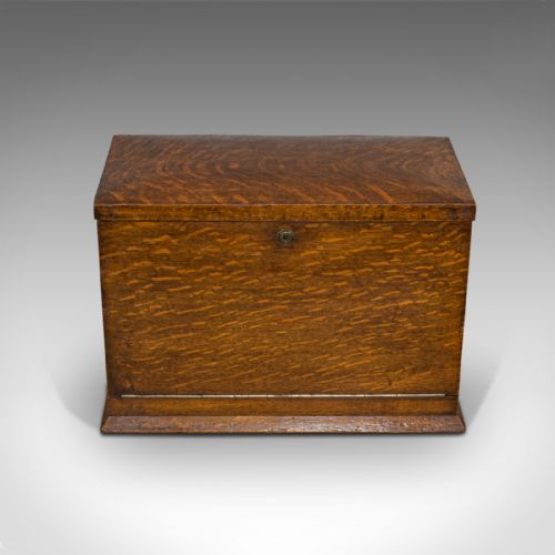 fig 4. Antique Writing Slope, English, Oak, Travelling Correspondence Box, Edwardian