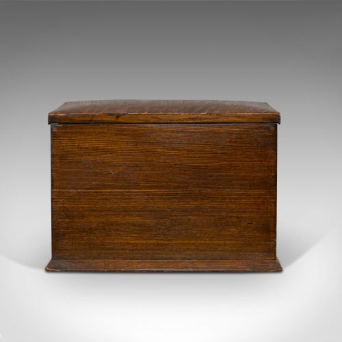 fig 5. Antique Writing Slope, English, Oak, Travelling Correspondence Box, Edwardian