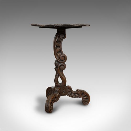 fig 2. Pair Of Antique Side Tables, Asian, Elm, Occasional, Wine Stand, Victorian, 1900