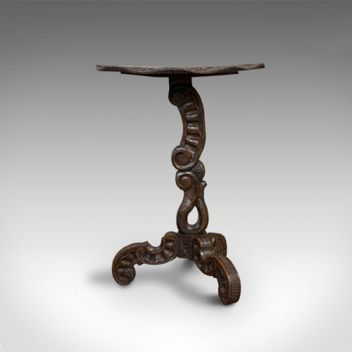 fig 3. Pair Of Antique Side Tables, Asian, Elm, Occasional, Wine Stand, Victorian, 1900