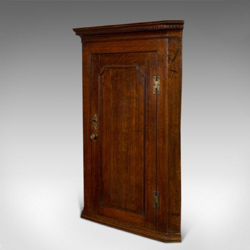 fig 2. Antique George III Corner Cupboard, English, Oak, Wall Cabinet, Georgian, C.1800