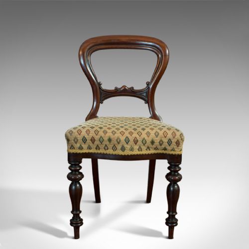 fig 1. Antique Set of 6 Dining Chairs, English, Walnut, Balloon Back, Victorian, C.1850