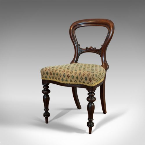 fig 2. Antique Set of 6 Dining Chairs, English, Walnut, Balloon Back, Victorian, C.1850