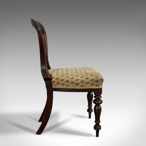 fig 3. Antique Set of 6 Dining Chairs, English, Walnut, Balloon Back, Victorian, C.1850